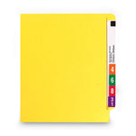 Shelf-Master Reinforced End Tab Colored Folders, Straight Tabs, Letter Size, 0.75" Expansion, Yellow, 100/Box