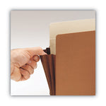 Redrope Drop-Front File Pockets with Fully Lined Gussets, 5.25" Expansion, Legal Size, Redrope, 10/Box