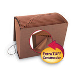 TUFF Expanding Wallet, 21 Sections, Elastic Cord Closure, 1/21-Cut Tabs, Letter Size, Redrope