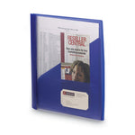 Clear Front Poly Report Cover, Double-Prong Fastener, 0.5" Capacity, 8.5 x 11, Clear/Blue, 5/Pack