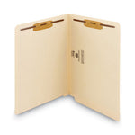 Reinforced End Tab Fastener Folders, Antimicrobial Protection, 0.75" Expansion, 2 Fasteners, Letter Size, Manila, 50/Box