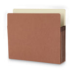 Recycled Top Tab File Pockets, 3.5" Expansion, Letter Size, Redrope, 25/Box