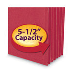 Colored File Pockets, 5.25" Expansion, Letter Size, Red