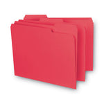 Interior File Folders, 1/3-Cut Tabs: Assorted, Letter Size, 0.75" Expansion, Red, 100/Box