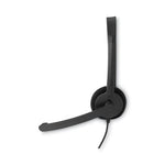 Mono Headset with Microphone and In-Line Remote, Black