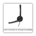 Mono Headset with Microphone and In-Line Remote, Black