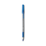 Round Stic Grip Xtra Comfort Ballpoint Pen, Easy-Glide, Stick, Medium 1.2 mm, Blue Ink, Gray/Blue Barrel, Dozen