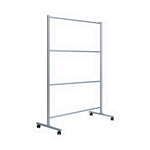 Protector Series Mobile Glass Panel Divider, 49 x 22 x 69, Clear/Aluminum