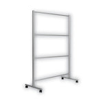 Protector Series Mobile Glass Panel Divider, 49 x 22 x 81, Clear/Aluminum