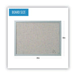 Designer Fabric Bulletin Board, 24 x 18, Gray Surface, Gray MDF Wood Frame