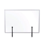 Protector Series Glass Aluminum Desktop Divider, 40.9 x 0.16 x 27.6, Clear