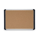 Tech Cork Board, 48 x 36, Tan Surface, Silver/Black Aluminum Frame