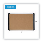 Tech Cork Board, 48 x 36, Tan Surface, Silver/Black Aluminum Frame