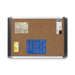 Tech Cork Board, 48 x 36, Tan Surface, Silver/Black Aluminum Frame