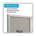 Designer Combo Fabric Bulletin/Dry Erase Board, 24 x 18, Multicolor/Gray Surface, Gray MDF Wood Frame