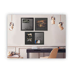 Designer Combo Fabric Bulletin/Dry Erase Board, 24 x 18, Charcoal/Gray Surface, Black MDF Wood Frame