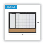 3-In-1 Combo Planner, 24.21 x 17.72, White Surface, Black MDF Frame