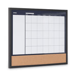 3-In-1 Combo Planner, 24.21 x 17.72, White Surface, Black MDF Frame
