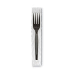 Grab’N Go Wrapped Cutlery, Forks, Black, 90/Box