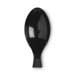 SmartStock Plastic Cutlery Refill, Spoons, 6", Series-F Heavyweight, Black, 40/Pack, 24 Packs/Carton