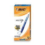 Velocity Easy Glide Ballpoint Pen, Retractable, Medium 1 mm, Blue Ink, Translucent Blue Barrel, Dozen