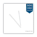 Wrapped Flex Straws, 7.75", Polypropylene, White, 10,000/Carton