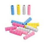 Ribbed Pencil Cushions, 1.75" Long, Assorted Colors, 50/Box