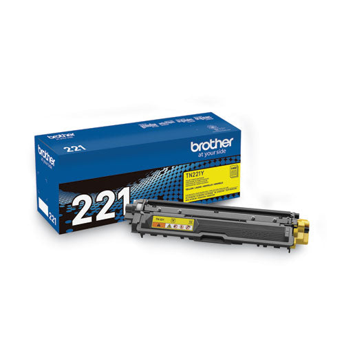 TN221Y Toner, 1,400 Page-Yield, Yellow