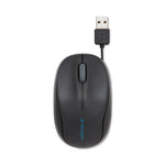 Pro Fit Optical Mouse with Retractable Cord, USB 2.0, Left/Right Hand Use, Black