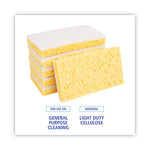 Scrubbing Sponge, Light Duty, 3.6 x 6.1, 0.7" Thick, Yellow/White, Individually Wrapped, 20/Carton