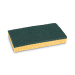 Scrubbing Sponge, Medium Duty, 3.6 x 6.1, 0.75" Thick, Yellow/Green, Individually Wrapped, 20/Carton