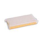 Scrubbing Sponge, Light Duty, 3.6 x 6.1, 0.7" Thick, Yellow/White, Individually Wrapped, 20/Carton