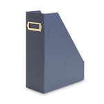 Four-Piece Desk Organization Kit, Magazine Holder/Paper Tray/Pencil Cup/Storage Bin, Chipboard, Navy