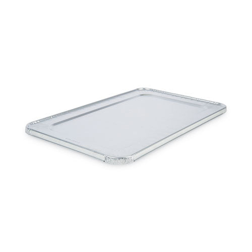 Aluminum Steam Table Pan Lids, Fits Full-Size Pan, Deep,12.88 x 20.81 x 0.63, 50/Carton