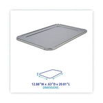 Aluminum Steam Table Pan Lids, Fits Full-Size Pan, Deep,12.88 x 20.81 x 0.63, 50/Carton