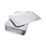 Aluminum Steam Table Pan Lids, Fits Full-Size Pan, Deep,12.88 x 20.81 x 0.63, 50/Carton