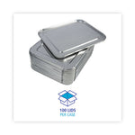 Aluminum Steam Table Pan Lids, Fits Half-Size Pan, Deep, 10.5 x 12.81 x 0.63, 100/Carton