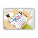 Dry Erase Student Boards, 12 x 9, Blue/White Surface, 10/Set