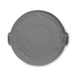 BRUTE Self-Draining Flat Top Lids for 55 gal Round BRUTE Containers, 26.75" Diameter, Gray