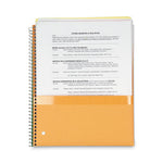 Wirebound Notebook with Two Pockets, 1-Subject, Medium/College Rule, Black Cover, (100) 11 x 8.5 Sheets