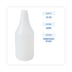 Embossed Spray Bottle, 24 oz, Clear, 24/Carton