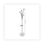 Festival Coat Stand with Umbrella Holder, Five Knobs, 14w x 14d x 73.67h, Black