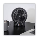 Heater Fan, 1,500 W, 8.25 x 4.37 x 9.5, Black