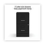 Soho Vertical File Cabinet, 2 Drawers: File/File, Letter, Black, 14" x 18" x 24.1"