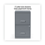 Soho Vertical File Cabinet, 2 Drawers: File/File, Letter, Charcoal, 14" x 18" x 24.1"