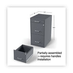 Soho Vertical File Cabinet, 3 Drawers: Pencil/File/File, Letter, Charcoal, 14" x 18" x 26.9"