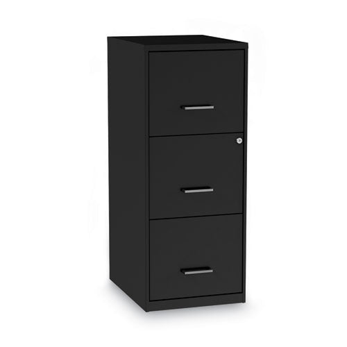 Soho Vertical File Cabinet, 3 Drawers: File/File/File, Letter, Black, 14" x 18" x 34.9"