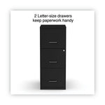 Soho Vertical File Cabinet, 3 Drawers: File/File/File, Letter, Black, 14" x 18" x 34.9"