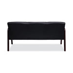 Alera Reception Lounge WL 3-Seat Sofa, 65.75w x 26d.13 x 33h, Black/Mahogany