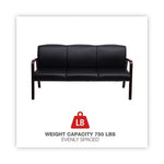 Alera Reception Lounge WL 3-Seat Sofa, 65.75w x 26d.13 x 33h, Black/Mahogany